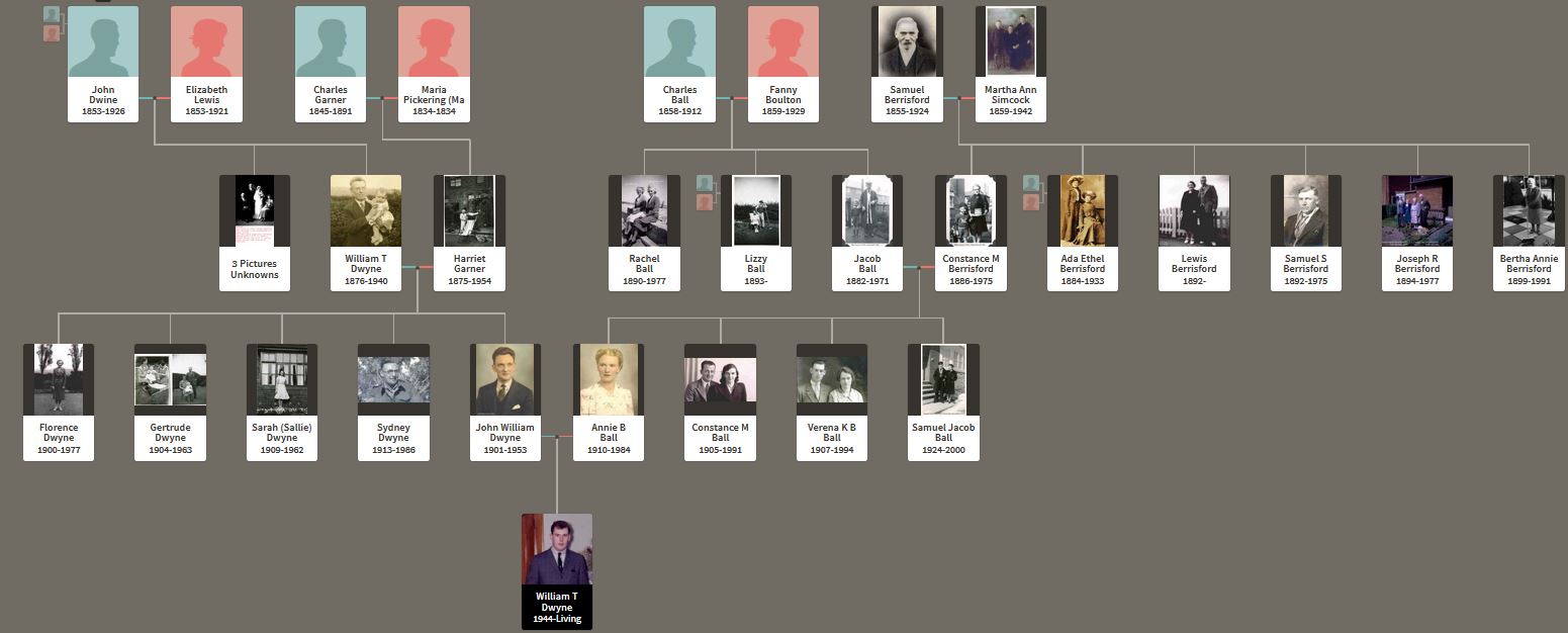 W. Dwyne - Personal lineage with pictures.